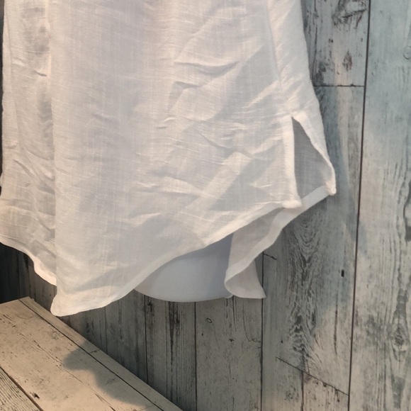 Figueroa & Flower White/Navy Blue Stitching Tunic Small - Picture 6 of 13